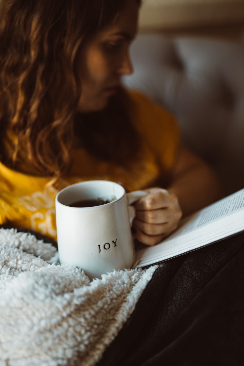 Drinking a cup of tea and reading a book. Joy :)